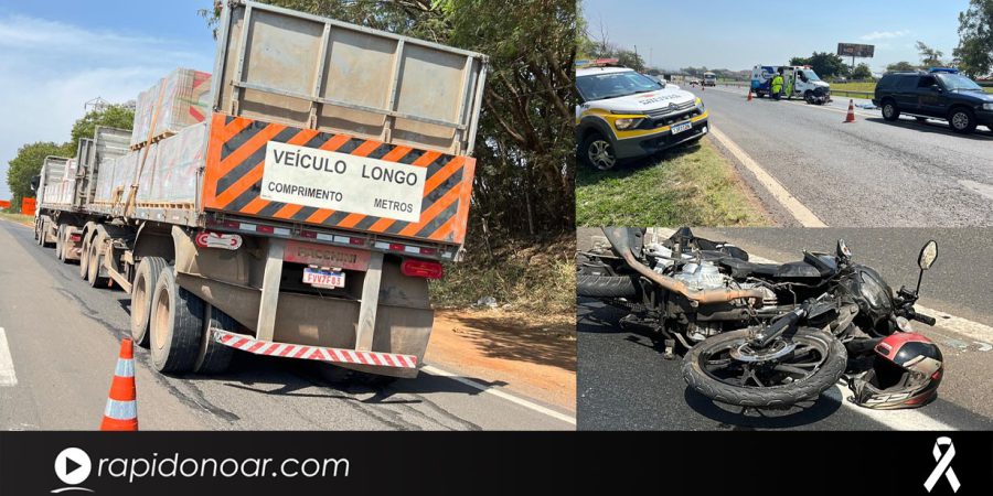 Motociclista de Limeira morre após bater na traseira de carreta na Rodovia Washington Luís