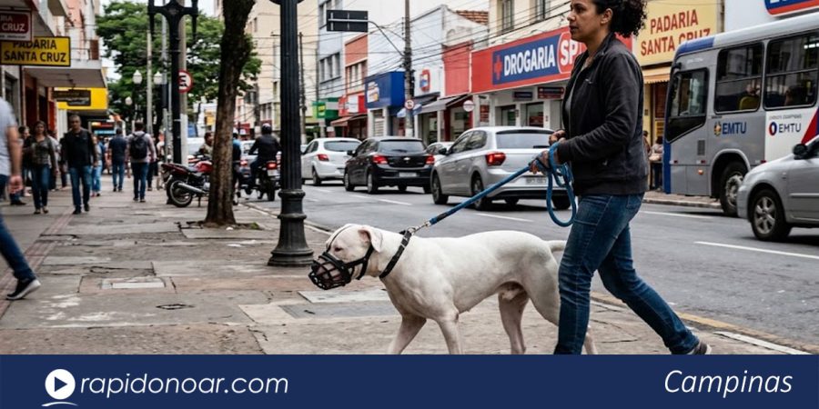 Campinas avança com projeto que obriga focinheira para cães de grande porte em locais públicos