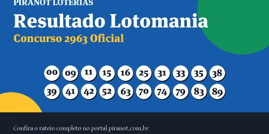Lotomania 2963 acumula; próximo prêmio chega a R$ 13.000.000,00 – PIRANOT