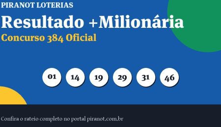 +Milionária 384 acumula; próximo prêmio chega a R$ 88.000.000,00 – PIRANOT