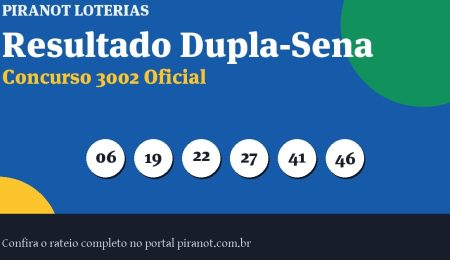 Dupla-Sena 3002 acumula; próximo prêmio chega a R$ 2.600.000,00 – PIRANOT