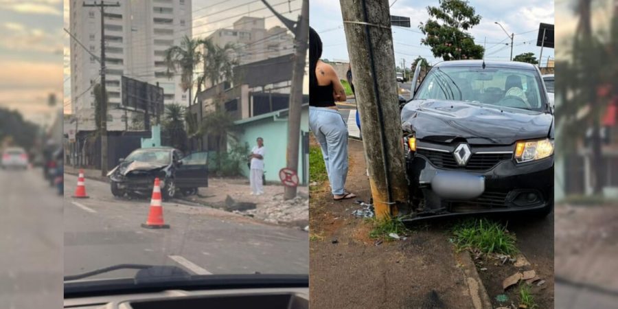 Foto: PIRANOT Dois carros atingem postes em acidentes diferentes registrados na mesma manhã em Piracicaba – PIRANOT