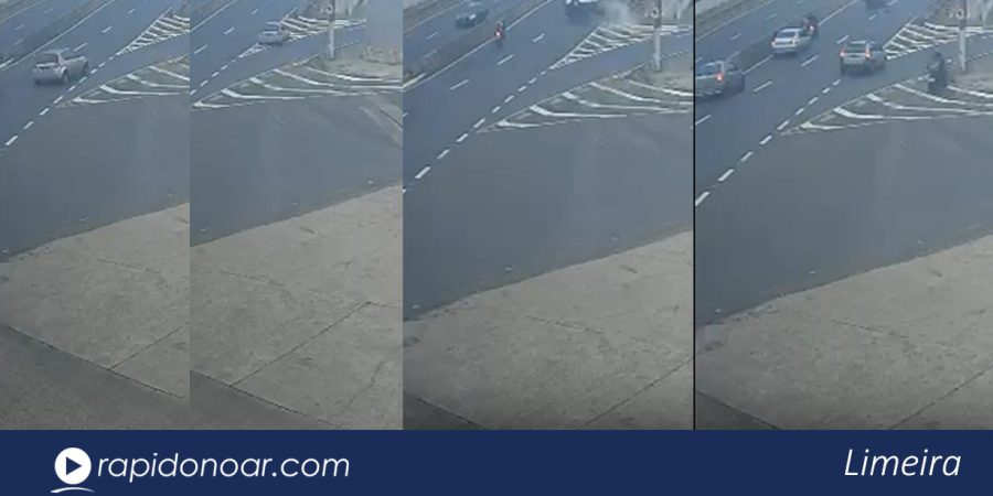 Vídeo mostra momento em que carro bate e capota em viaduto de Limeira