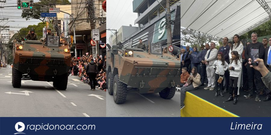 Blindado Guarani faz passagem inédita por Limeira e abre desfile de 7 de Setembro
