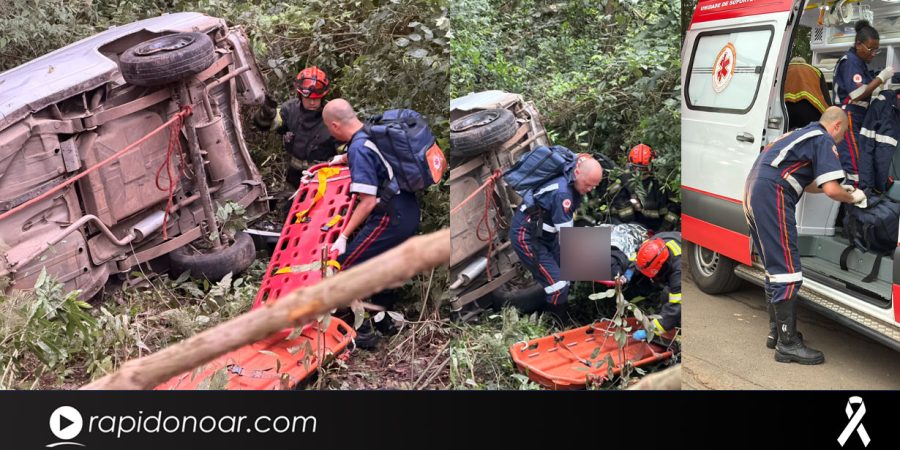 Motorista morre após Fiorino cair em ribanceira e capotar em Piracicaba
