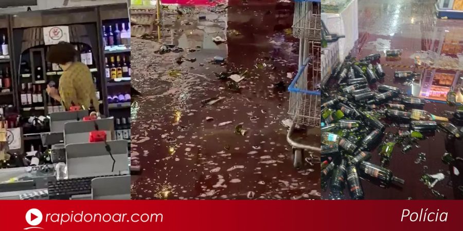 Homem quebra 300 garrafas de vinho e deixa prejuízo de R$ 50 mil em supermercado no interior de SP