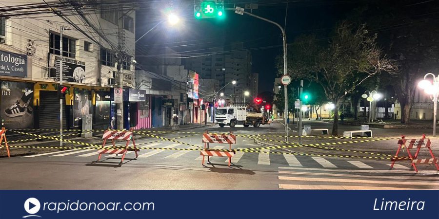 Atenção no trânsito: Rua Boa Morte é interditada após rompimento de adutora no Centro de Limeira