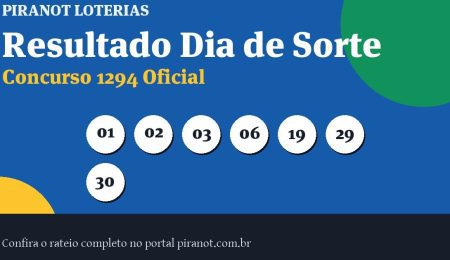 Dia de Sorte 1294 acumula; próximo prêmio chega a R$ 800.000,00 – PIRANOT
