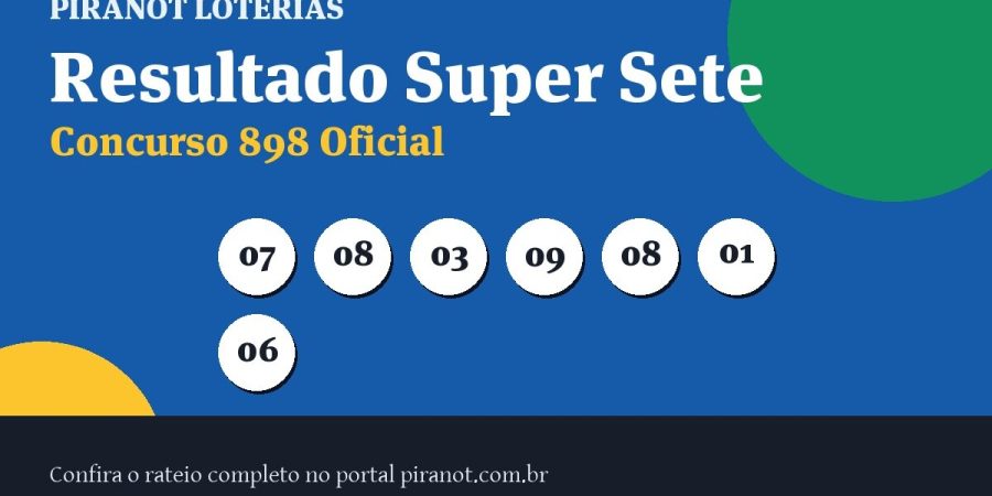 Super Sete 898 acumula; próximo prêmio chega a R$ 8.100.000,00 – PIRANOT