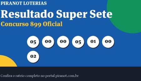 Super Sete 899 acumula; próximo prêmio chega a R$ 8.300.000,00 – PIRANOT