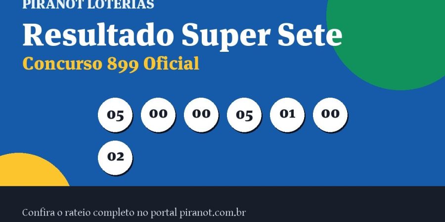 Super Sete 899 acumula; próximo prêmio chega a R$ 8.300.000,00 – PIRANOT